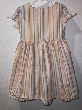 OshKosh B’gosh Girls Pastel Striped Flutter Sleeve Dress